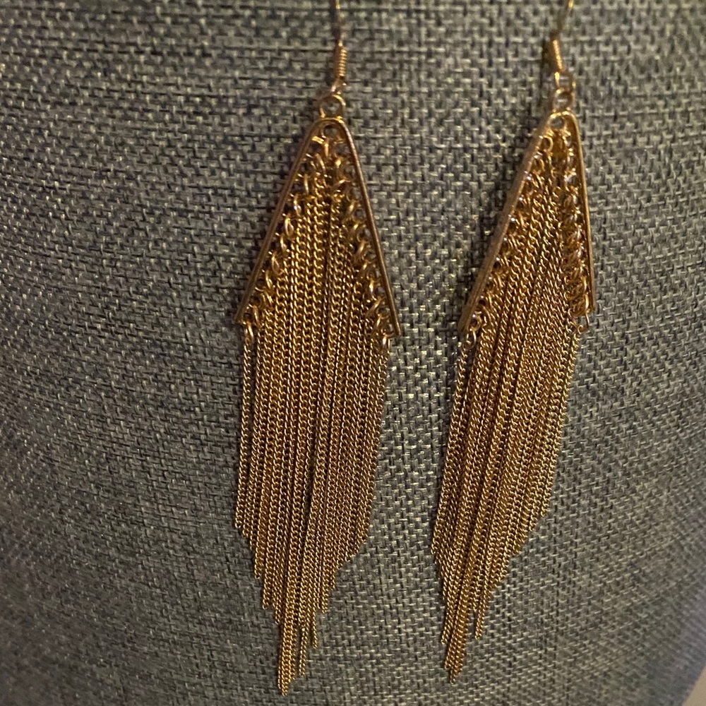 Gold Chandelier style earrings by Guess - Picture 4 of 5